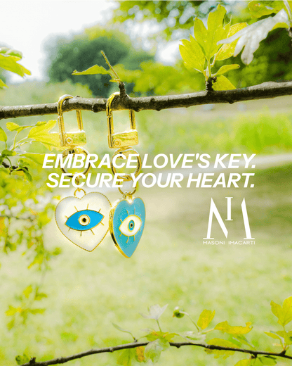 Twin Heart Evil Eye Keychain